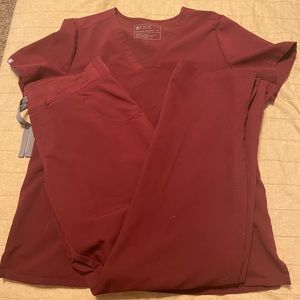 Figs Scrub Set- Burgundy